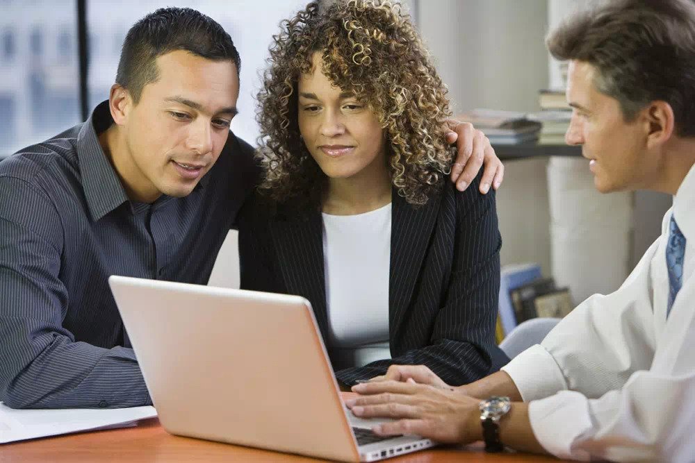Language professional working with clients